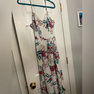 Women floral romper with open back